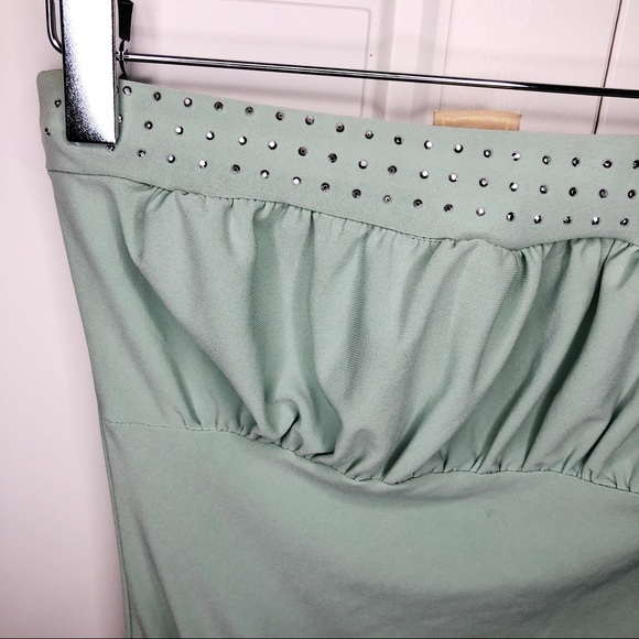 Bsharp Strapless Women Green Design Small Dress - Picture 6 of 7